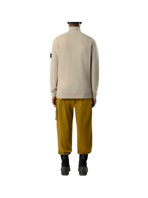 Maglione vestibilità regular con zip corta e finta con bottoni Stone Island | L2S15 5100040 S00A3V0095 SAND